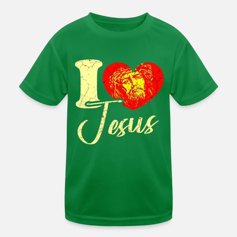 Ich liebe Jesus Kinder Funktions-T-Shirt