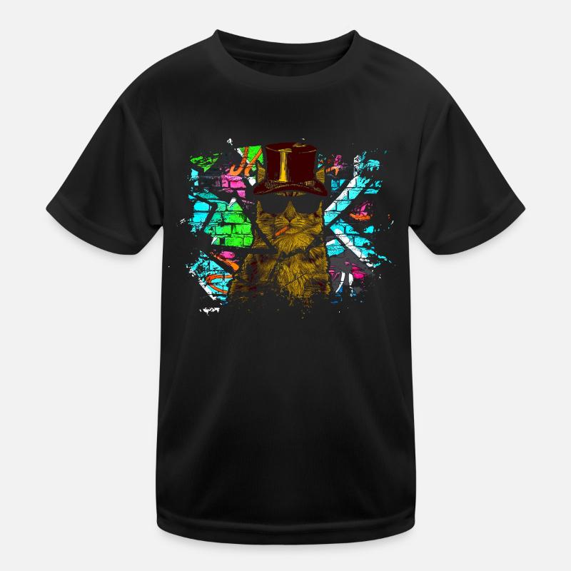 Drôle de chat graffiti T-shirt sport Enfant