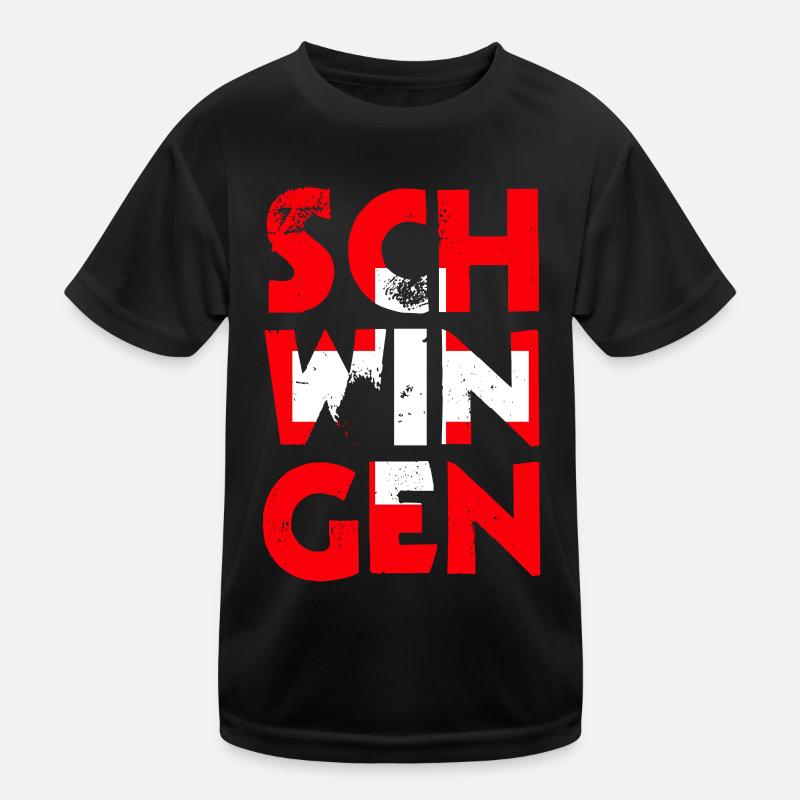 Schwingen Schweiz - Kinder Funktions-T-Shirt - Schwarz