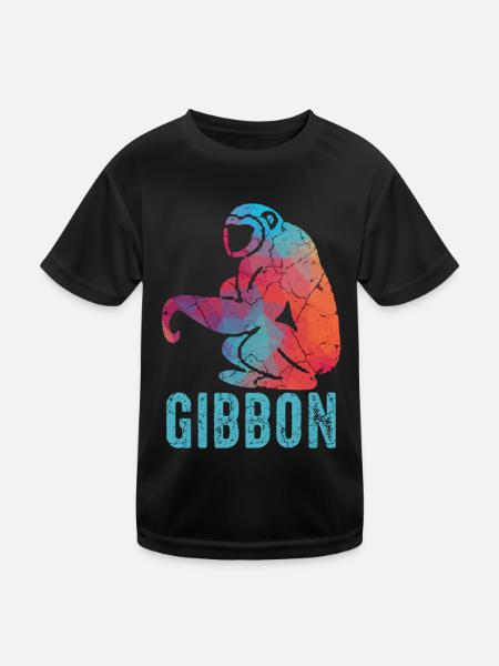 Singe Gibbon - T-shirt sport Enfant - noir