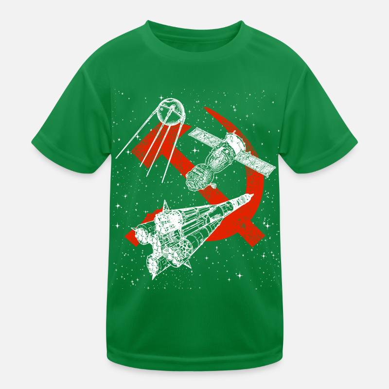 Sojus Sputnik Rakete Sowjetunion Raumfahrt Kinder Funktions-T-Shirt