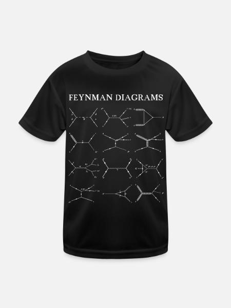 Feynman Diagramme Quantenmechanik Physik - Kinder Funktions-T-Shirt - Schwarz - Vorne