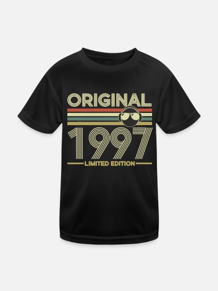 1997 - Kinder Funktions-T-Shirt - Schwarz - Vorne