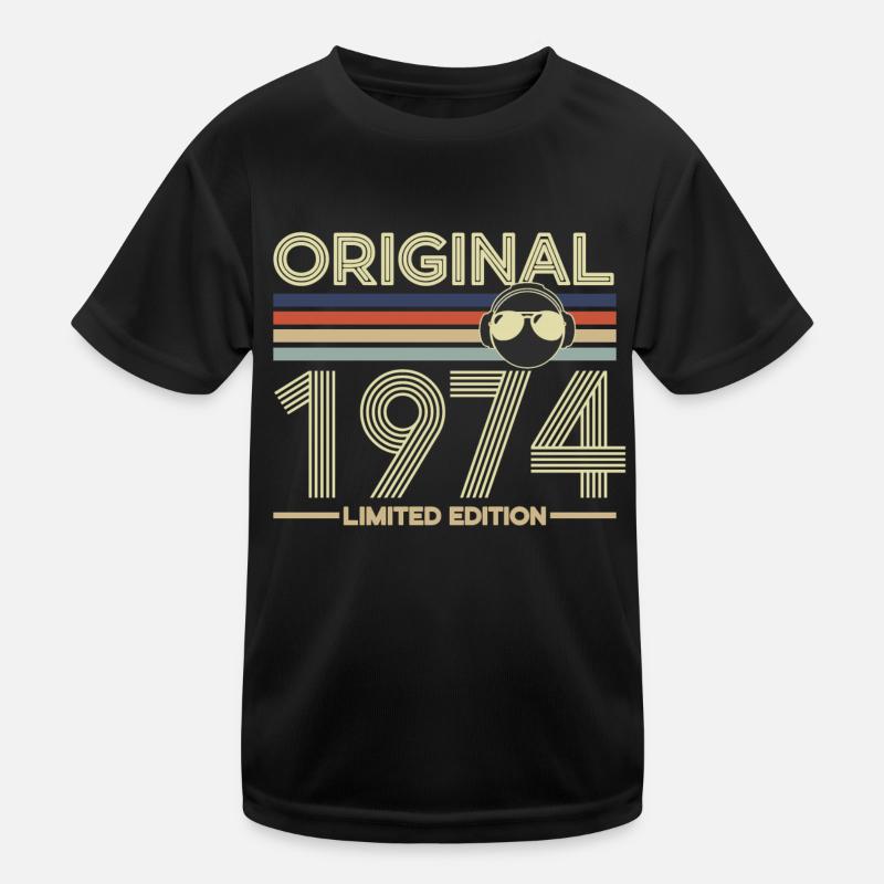 1974 - Kinder Funktions-T-Shirt - Schwarz