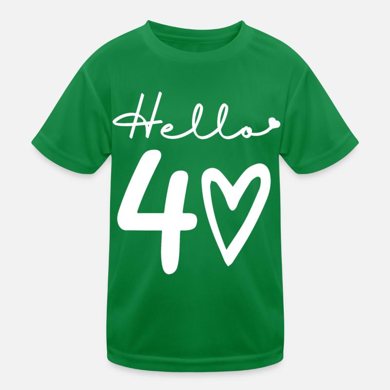 Hallo 40. 40. Geburtstag Kinder Funktions-T-Shirt