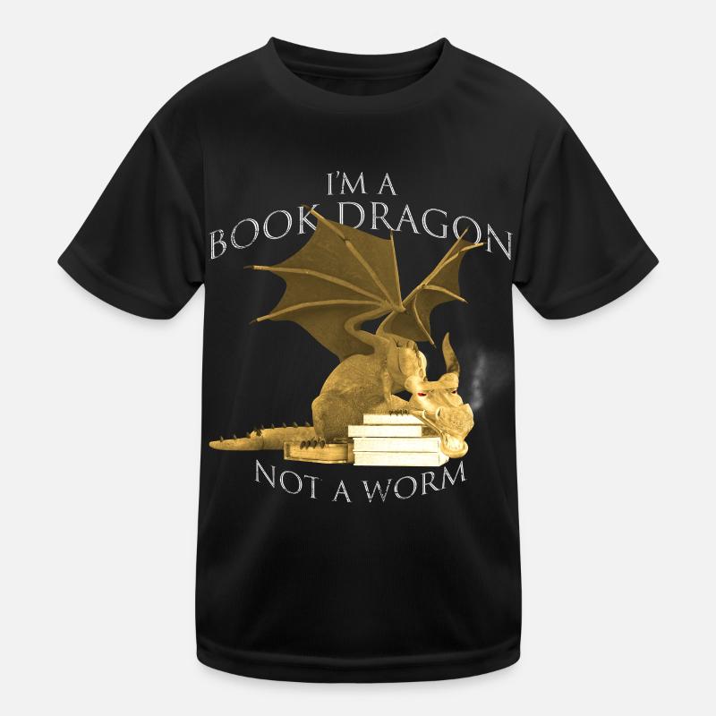 I'm A Book Dragon Not A Worm Bücherwurm Drachen Kinder Funktions-T-Shirt