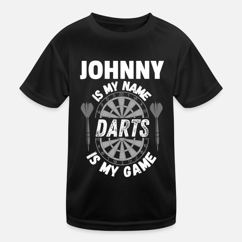 Personalisierte Dartkleidung in Johnnys Namen Kinder Funktions-T-Shirt