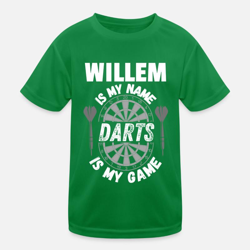 Dart design for Willem. Personalized darts player Kids Functional T-Shirt
