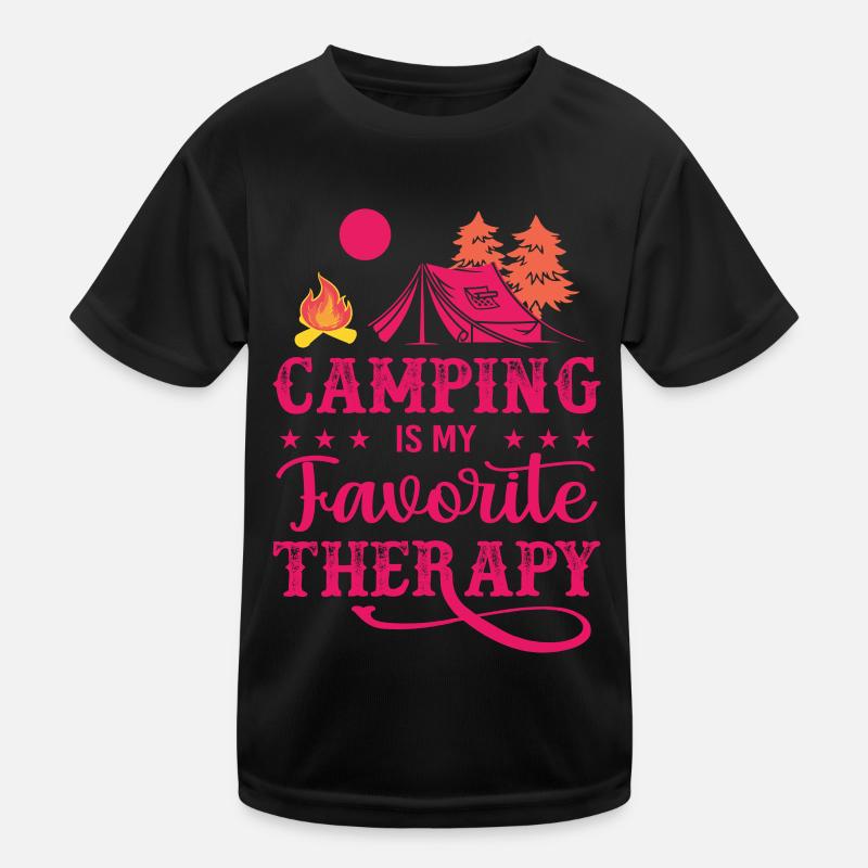 Camping Is My Favorite Therapy py Kinder Funktions-T-Shirt