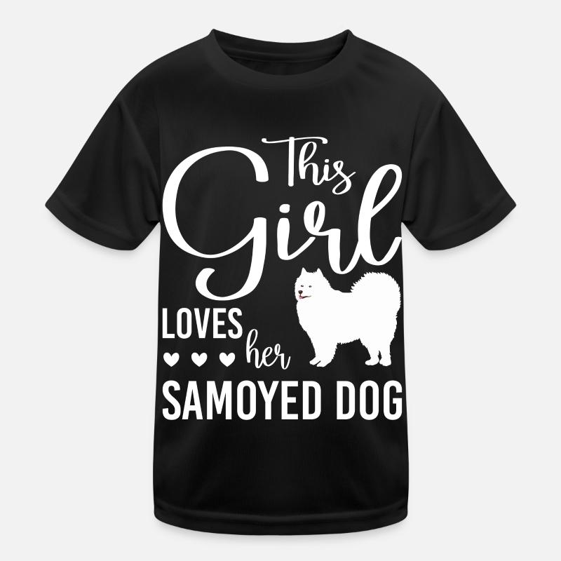 This Girl Loves Her Samoyed Dog Kids Functional T-Shirt