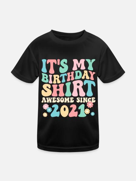 Geburtstag Geburtstagsshirt besonders seit 2021 - Kinder Funktions-T-Shirt - Schwarz - Vorne