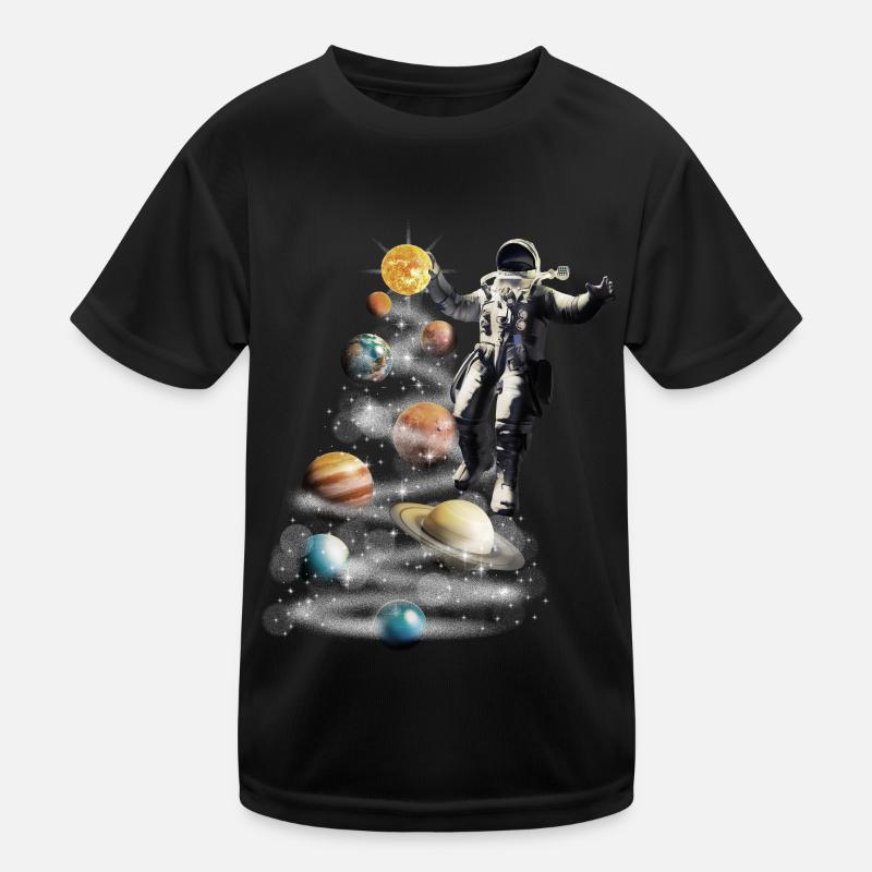 Christmas in Space Solar System Astronaut Kids Functional T-Shirt