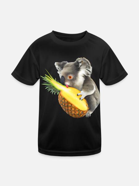 Koala et ananas - T-shirt sport Enfant - noir - Devant