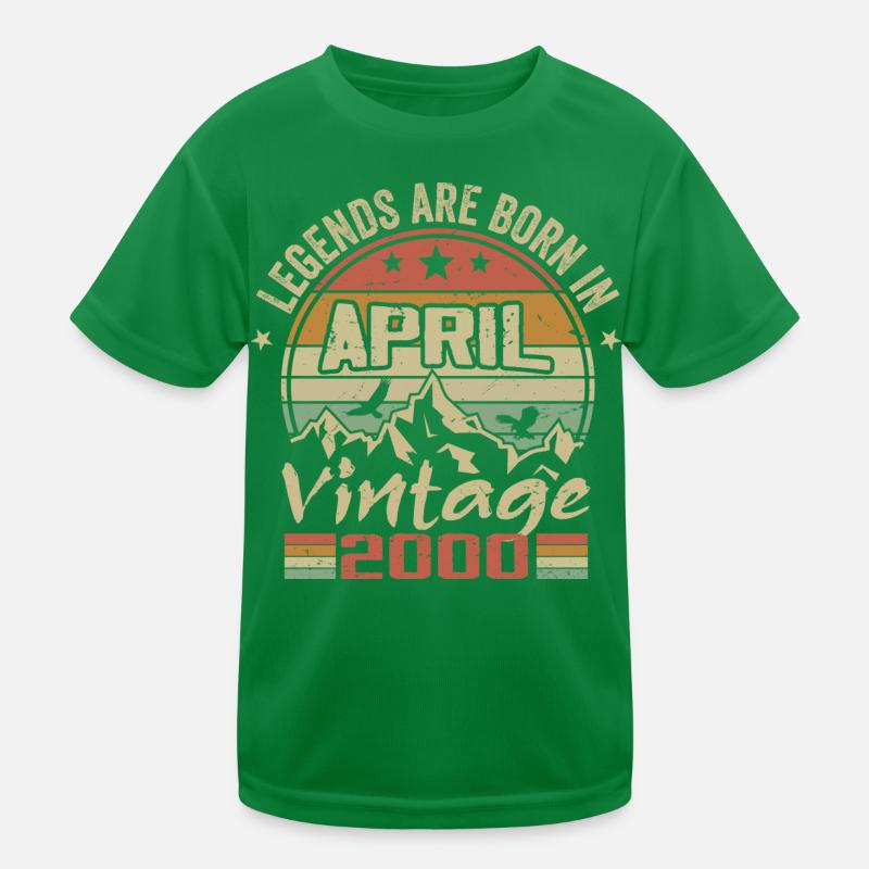 Born in April 2000 Vintage - April 2000 Gift Kids Functional T-Shirt