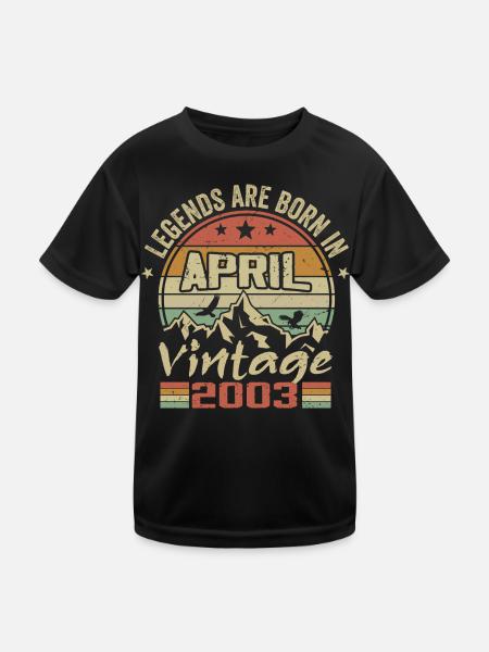 Né En Avril 2003 Vintage - Cadeau Avril 2003 - T-shirt sport Enfant - noir - Devant
