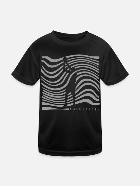 Basketball Basketballer - Kinder Funktions-T-Shirt - Schwarz - Vorne