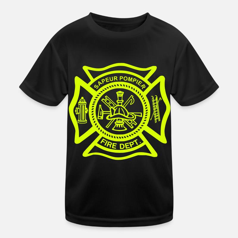 Schild Feuerwehrmann Kinder Funktions-T-Shirt