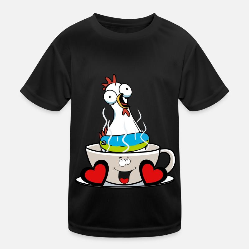 Tasse de pause café poulet matin grouch T-shirt sport Enfant