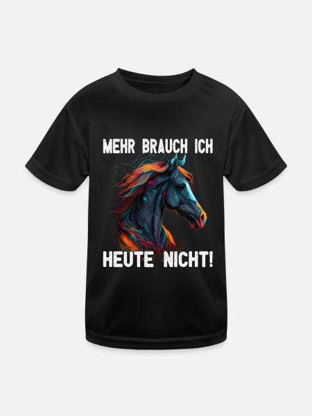 Pferdemädchen Pferdemama - Reiten - Westernreiten - Kinder Funktions-T-Shirt - Schwarz - Vorne