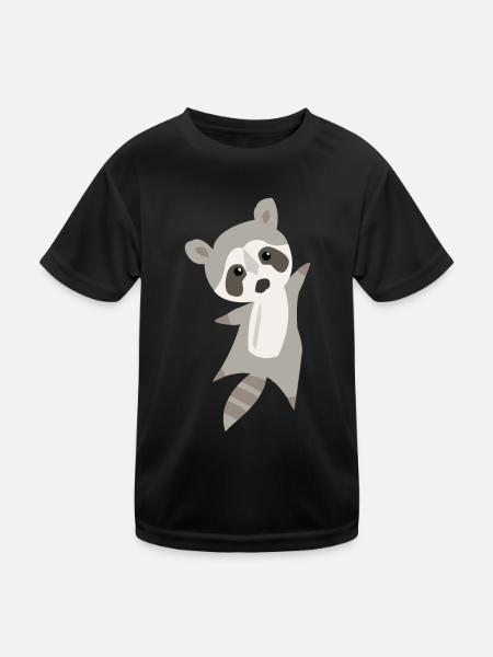 raton laveur - T-shirt sport Enfant - noir - Devant