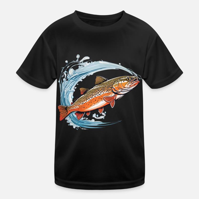 Conception passionnée de poisson pêcheur à la truite T-shirt sport Enfant