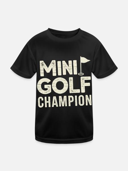 Golf Minigolf Minigolfer Golfer - Kinder Funktions-T-Shirt - Schwarz - Vorne