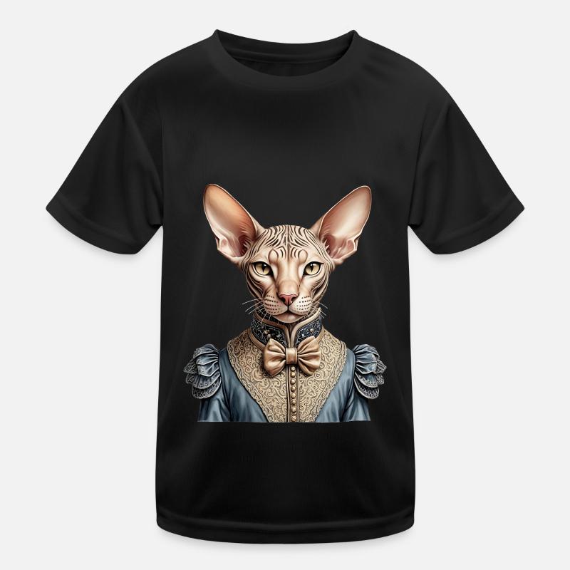 Viktorianische Sphynx-Katze Kinder Funktions-T-Shirt