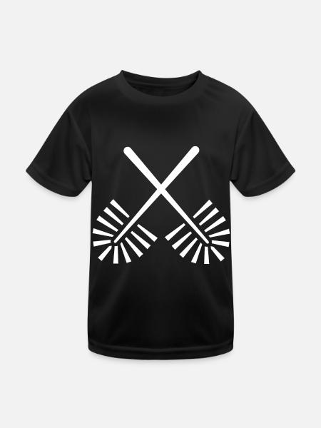 Klobürsten Toilettenbürsten für Leute mit - Kinder Funktions-T-Shirt - Schwarz - Vorne