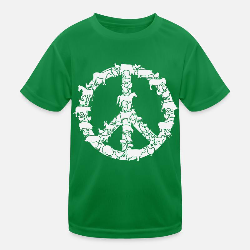 Peacezeichen mit Tieren Kinder Funktions-T-Shirt