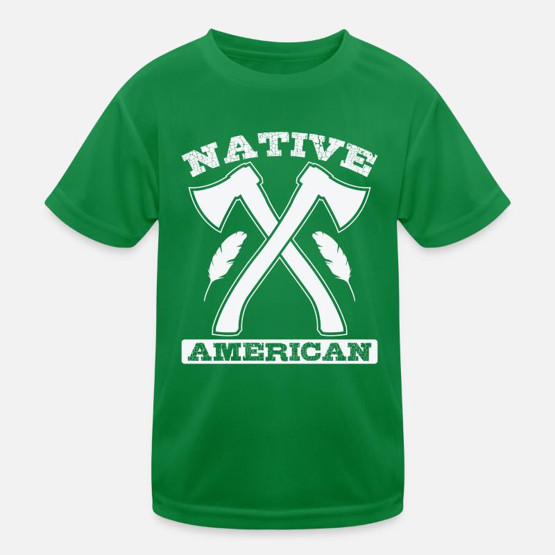 Indianer Native American Axt und Federn Kinder Funktions-T-Shirt