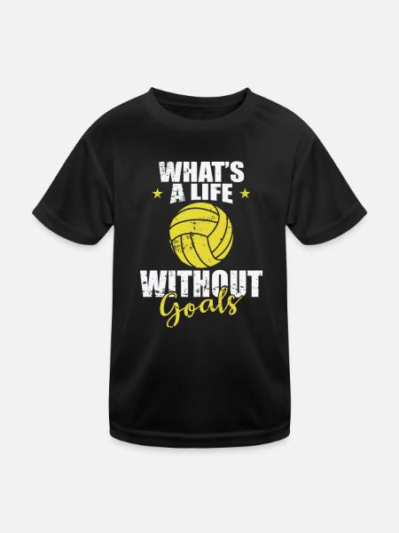 What's Life without Goals Water Polo - Kids Functional T-Shirt - black - Front