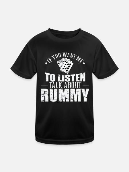 If you want me to listen talk about Rummy - Kids Functional T-Shirt - black - Front