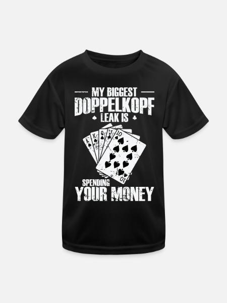 Ma plus grande fuite Doppelkopf est de dépenser votre argent - T-shirt sport Enfant - noir - Devant