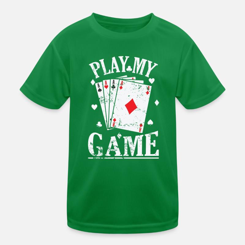 Play my Game Skat oder Poker Kartenspiel Kinder Funktions-T-Shirt