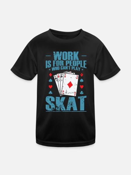 Le travail est pour les personnes qui ne peuvent pas jouer à Skat - T-shirt sport Enfant - noir - Devant