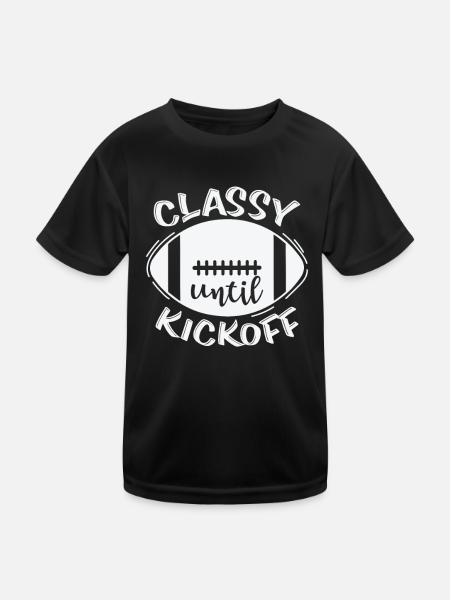Classy Kickoff Football Amerika Sport - Kinder Funktions-T-Shirt - Schwarz - Vorne