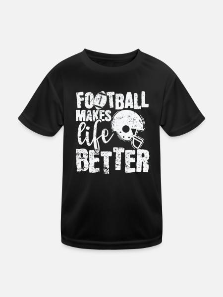 Le football rend la vie meilleure Amérique Sport - T-shirt sport Enfant - noir - Devant
