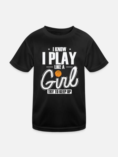 Je sais que je joue comme une fille Essayez de suivre le rythme - T-shirt sport Enfant - noir - Devant