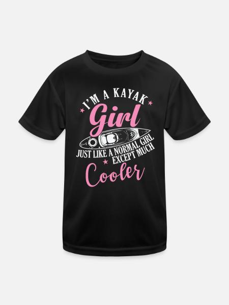 Je suis une fille de kayak et beaucoup plus cool Paddle Boat - T-shirt sport Enfant - noir - Devant