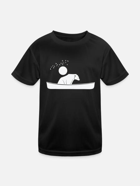 Kayak Wasser Paddelboot Wassersport Kanu - Kinder Funktions-T-Shirt - Schwarz - Vorne