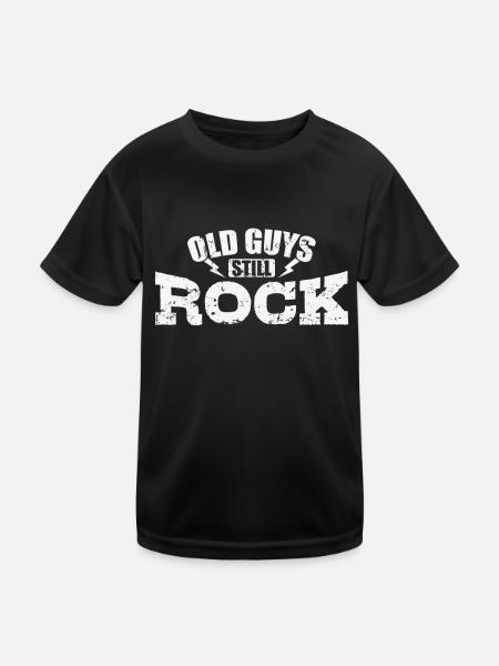 Old Guys still Rock Musikstil Genre Gitarre - Kinder Funktions-T-Shirt - Schwarz - Vorne