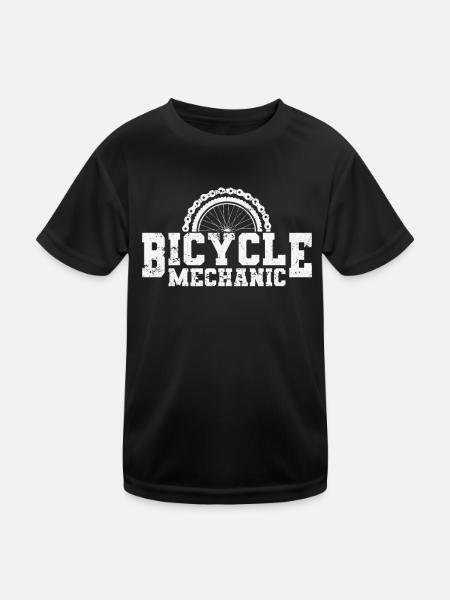 Bicycle Mechanic Profession Two-wheeler mechanic - Kids Functional T-Shirt - black - Front
