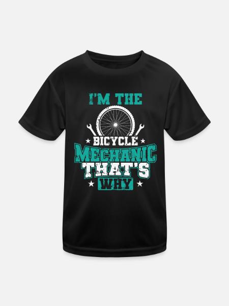 I'm the Bicycle Mechanic That's why Job - Kids Functional T-Shirt - black - Front
