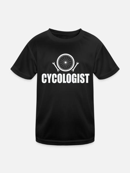 Cycologist Zweiradmechaniker Werkstatt - Kinder Funktions-T-Shirt - Schwarz - Vorne