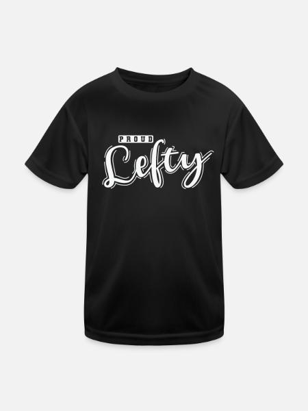 Proud Lefty Linkshänder schreiben - Kinder Funktions-T-Shirt - Schwarz - Vorne