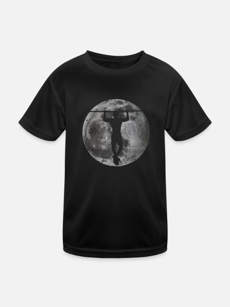 Calisthenics Logo Klimmzug Fitness Workout - Kinder Funktions-T-Shirt - Schwarz - Vorne