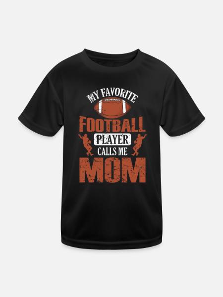 My Favorite Football Player call's me Mom - Kinder Funktions-T-Shirt - Schwarz - Vorne