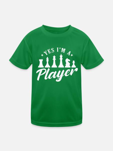 Yes I'm a Chess Player Chess Brain Teaser - Kids Functional T-Shirt - kelly green - Front