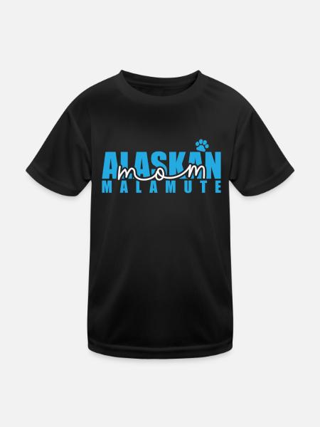 Dog Alaskan Malamute Mom Pet Breed - Kids Functional T-Shirt - black - Front