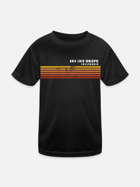 Retro San Luis Obispo California Vintage Vacation - Kids Functional T-Shirt - black - Front